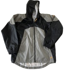 Vintage FILA Color Block Full Zip Windbreaker Jacket Men's XL Gray Black
