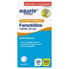 EQUATE Famotidine Compare To Pepcid AC Max Strength 20mg 100ct HS TABLETS,