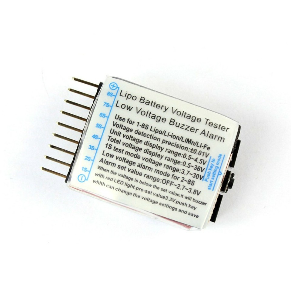 Picture of 2X RC Lipo Battery Low Voltage Alarm 1S-8S Buzzer Indicator Checker ...