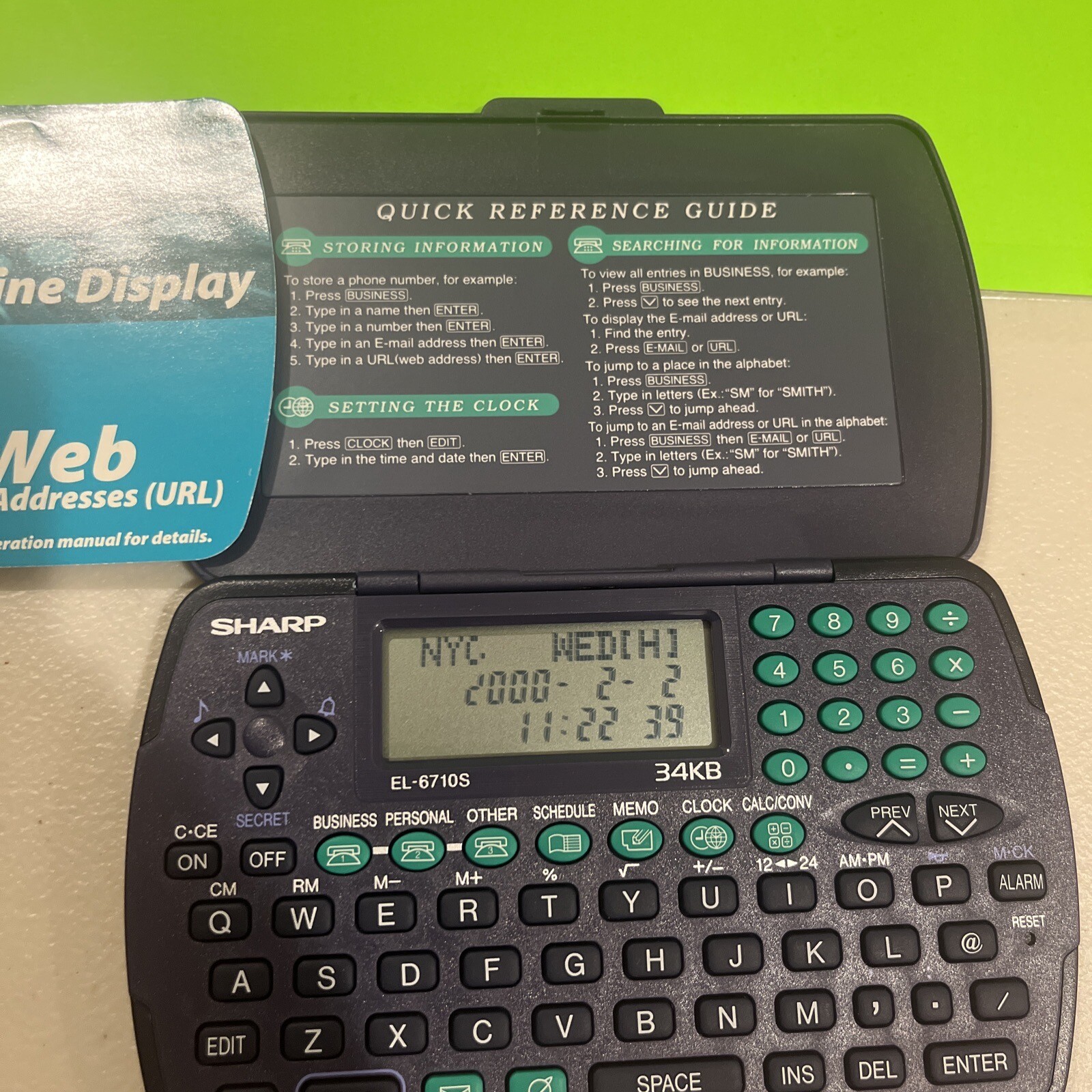 Sharp EL6710S Electronic Calculator Organizer 34KB w/ Batteries Clean! eBay