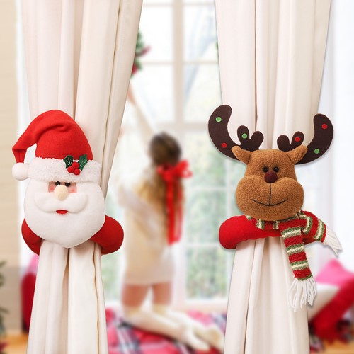 Festive Curtain Buckle Fastener with Fasten Tape Christmas Set Three-dimensional