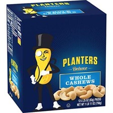 Planters Deluxe Cashews 2.25oz Bags, Pack of 12 
