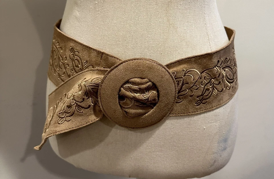 Cinturón retro bordado gamuza sintética J. Jill talla S Foto 3 de 4