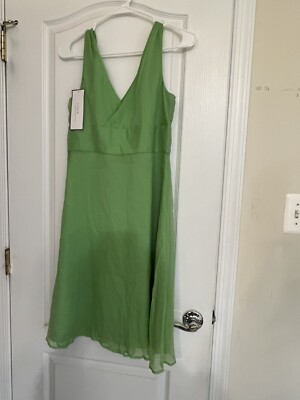 j crew green silk dress Marcella Elba Long Sleeve Sweatshirt Dress in Olive | Women's Size Medium | Midweight French Terry main image 0