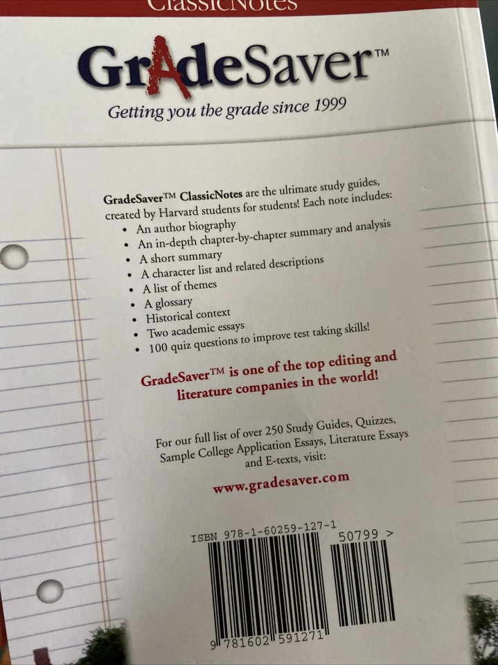 GRADESAVER CLASSICNOTES THE POISONWOOD BIBLE: STUDY By Lane Davis BRAND NEW - Image 2 of 4