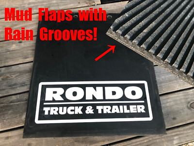 1Pair RONDO Mudflaps 12'' x 15'' Single rear truck Rain Grooves Less spray! 2 Pack