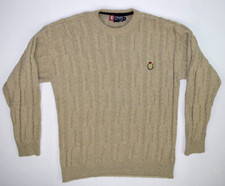 Vintage Chaps Ralph Lauren Sweater Size M 80s Cable Crew Neck Fisherman CRL Logo