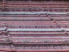 Bullet Printed Liverpool Textured Fabric Stretch Tribal Stripe Burgundy P411