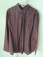 Chaps Men's Long Sleeve Dress Shirt Size X-Large Red Black Plaid