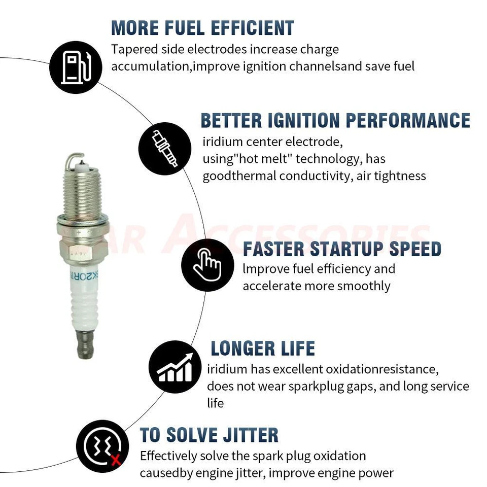 CNPAPC 4X Ignition Coil & 4X Spark Plug for Honda CR-V Accord Element 2.4L UF311 - Imagem 4 de 4
