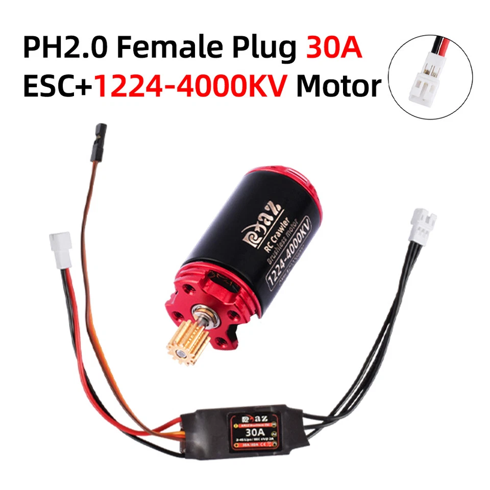 9IMOD RC Brushless 30A ESC/ Motor For RC 1/18 1/24 Crawler Car Axial SCX24 TRX4M - Bild 3 von 4