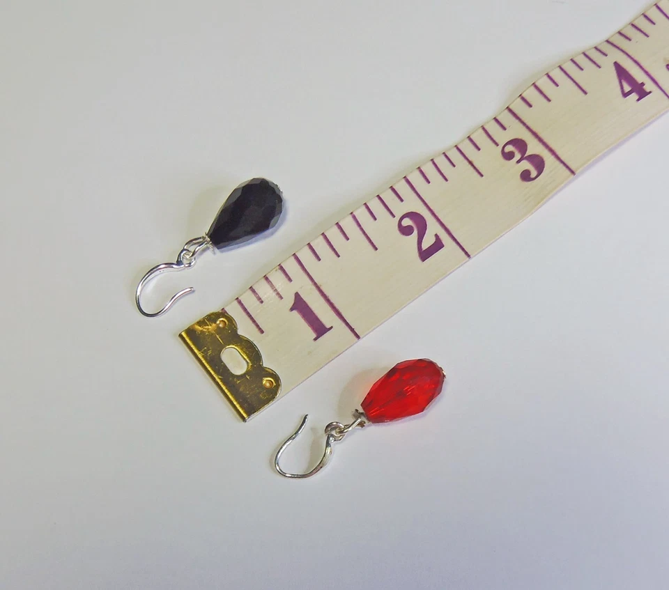 Handmade Glass Drop Earrings 925 Silver Wires - Image 3 of 4