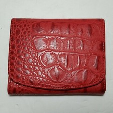 Tryst leather wallet red faux crocodile tri-fold coin pocket slight flaw 10-card