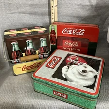 Coca Cola Collectibles Tins Lot of 3 Count Mixed