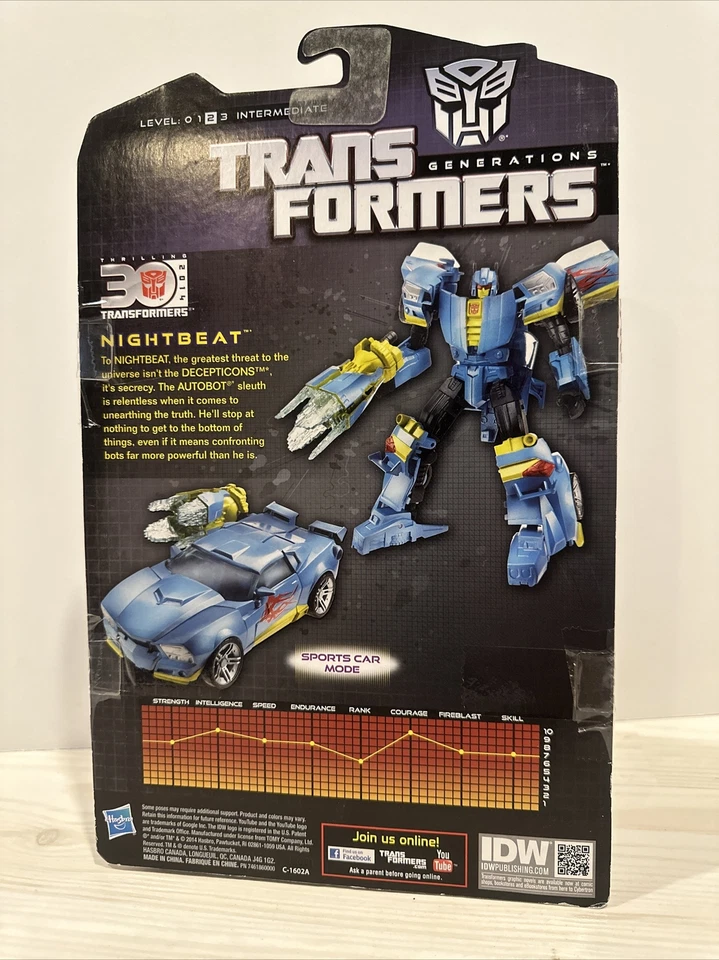 Transformers Nightbeat Generations Thrilling 30 Deluxe Class ¡NUEVO! Camaro azul Foto 3 de 4