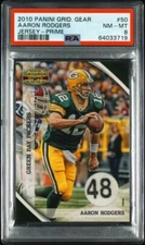 2010 Aaron Rodgers Panini Gridiron Gear Jersey Prime Patch #'d 11/12 PSA 8 POP 1