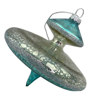 #ad MCM Saturn Glass Christmas Ornament Sputnik Cool Retro Shape NEW Outer Space $27.89