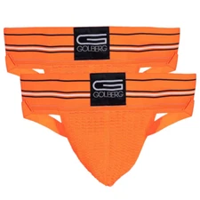 Golberg Men's Athletic Supporter 2 Pack - Comfy Elastic Jock Strap for Sports