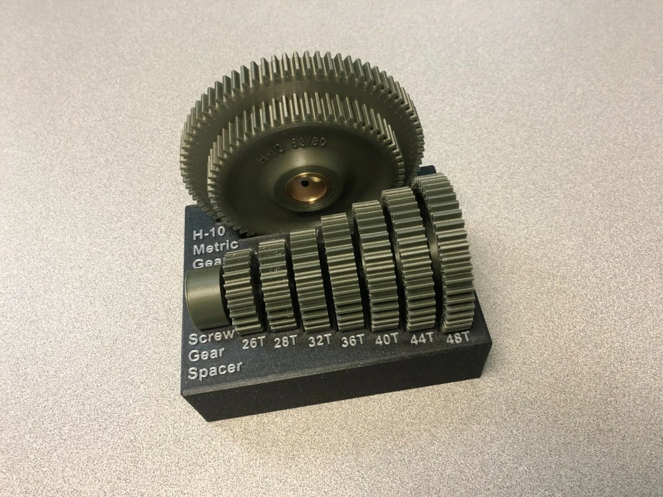 KDPRINTING South Bend Heavy 10 Metal Lathe, METRIC "TRANSPOSING GEAR SET WITH CASE" Nice!