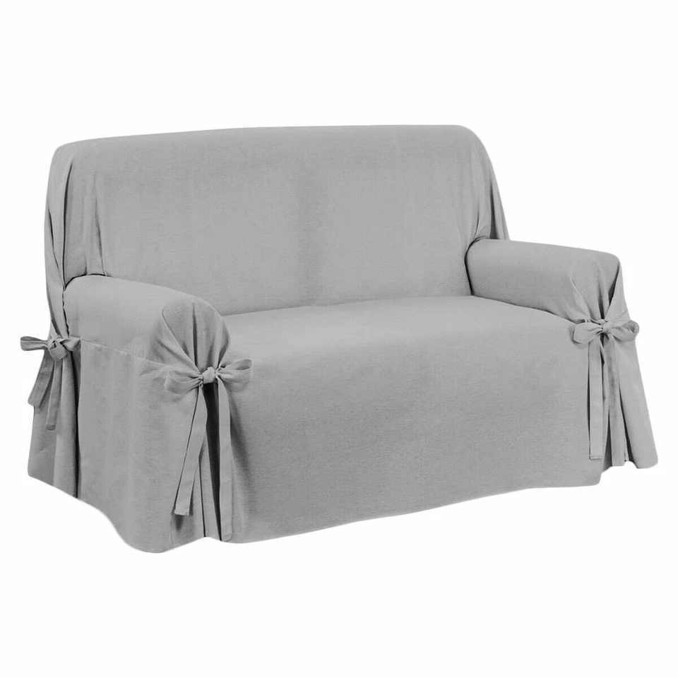 COPRIDIVANO SALVADIVANO 1 2 3 4 POSTI CON LACCI LACCETTI GRANFOULARD TINTA UNITA - Immagine 3 di 4