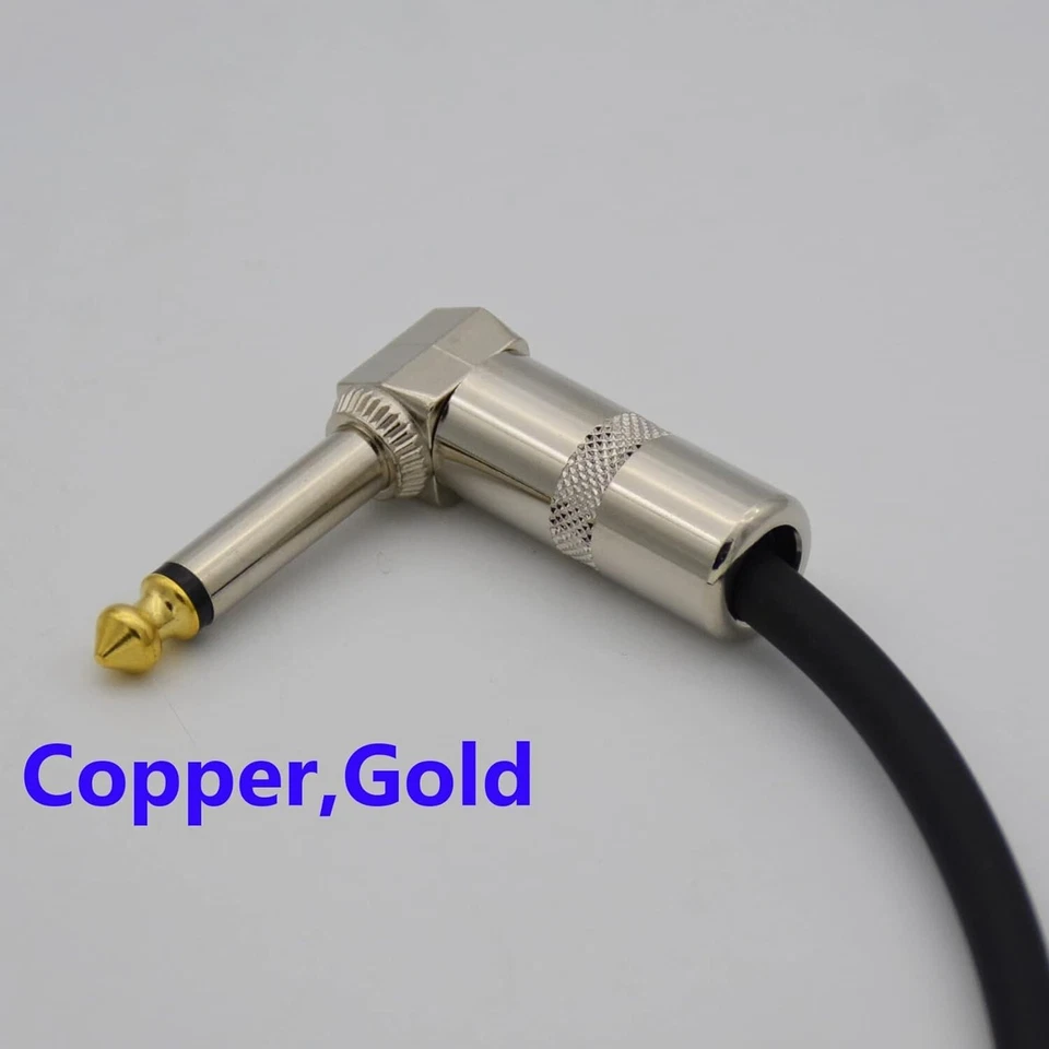 3,1 ft Right Angle to Straight 1/4" Plug for Guitar Instrument Patch Cable Cord - Image 3 of 4
