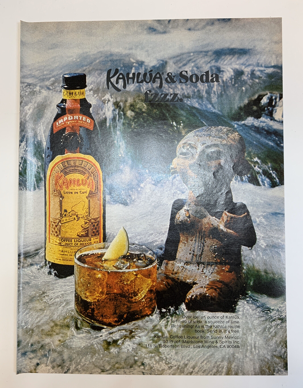 Kahlua Ad 1978 Kahlua & Soda Fzzz Print Ad Original Vintage Tiki Coffee Liqueur ...