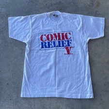 Vtg 90s Comic Relief V Charity Show Shirt Robin Williams Jim Carrey LG USA Made