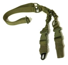 2 Point Heavy Duty Rifle Sling With Quick Detach Clips, Bungee, Adjustable