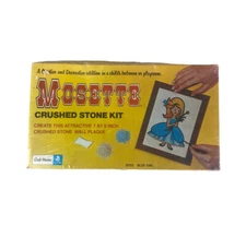 NEW Craft Master Mosette Crushed Stone Kit Set 20132 Blue Girl 1971 NOS Vintage