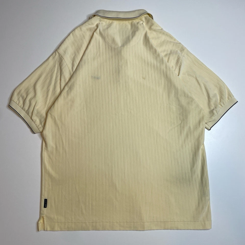 Vintage 90’s Nike Golf Striped Yellow Polo Shirt XL Embroidered Swoosh - Image 3 of 4