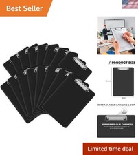 15 Pack Plastic Clipboards - Black, Low Profile A4 Letter Size, 12.5 x 9 Inch
