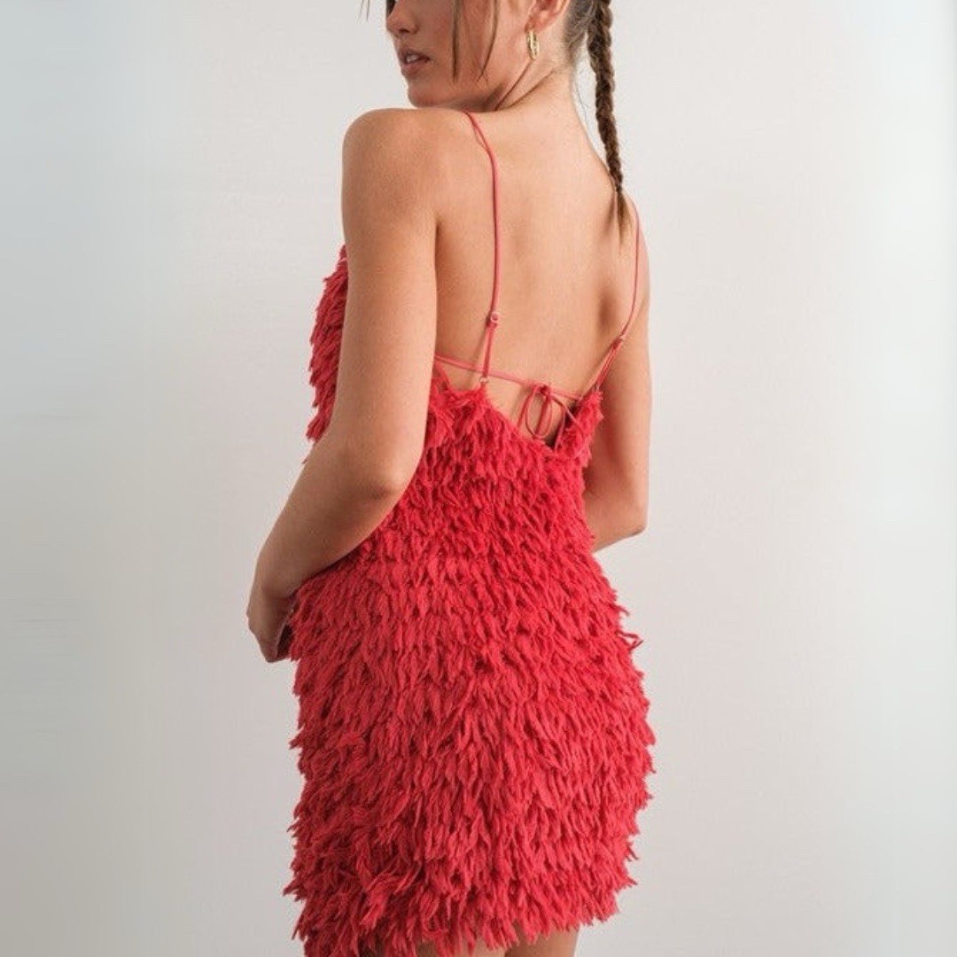 Pretty Garbage Cocktail Mini Dress in Red