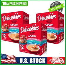 3 Box x 12 Count Delectables Lickable Cat Treats Bisque Variety Pack
