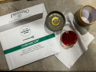 Pirastro Chromcor Cello strings 1/4-1/8 Gagliano Professional Cello Rosin GA-229