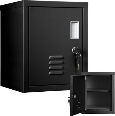 Suzile Lockable Storage Cabinet Metal Organizer Lockers Bedside Black