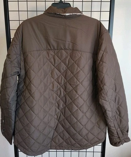 & Lore By Tahoe River Men's Reversible Coat Large Snap Buttons Brown Outerwear  image 10