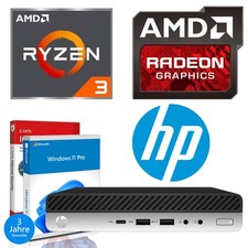 HP Mini Gaming PC AMD Ryzen 3 16GB 512GB SSD Radeon RX Vega Computer Windows 11