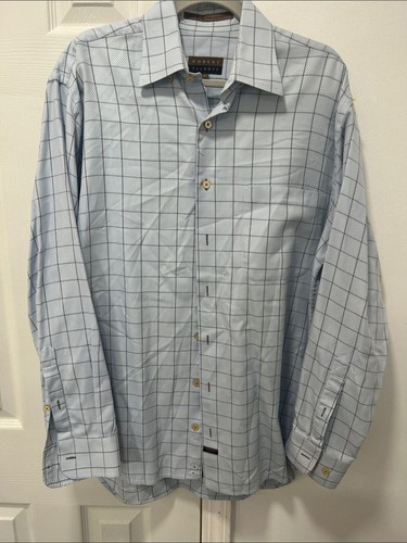 Robert Talbott Carmel Light Blue Shirt with Navy Windowpane