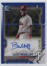 2021 Bowman Chrome Prospect Blue Refractor 134/150 Baron Radcliff Auto 17ni