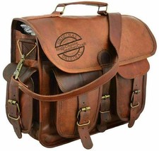 Genuine Leather Vintage Laptop Messenger Briefcase Bag Satchel Handmade Men's