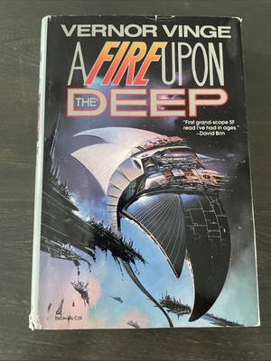 Vinge, Vernor - A Fire Upon the Deep [Zones of Thought #1] HrdCvr DJ 1992 VF
