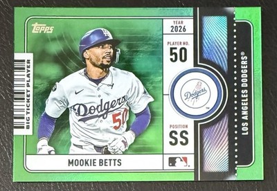 Mookie Betts 2026 Topps Series 1 Baseball #BTP-8 Green Big Ticket Players /99