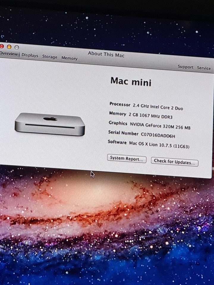 Apple Mac Mini Mid 2010 A1347 Core 2 Duo 2.4GHz 2GB RAM 320GB w Keyboard / Mouse - Image 3 of 4