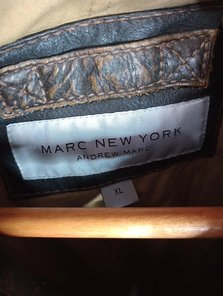 JAQUETA DE COURO AUTÊNTICA 2009 VINTAGE MASCULINA ANDREW MARC NOVA YORK MOTOCICLETA GG  - Imagem 4 de 4