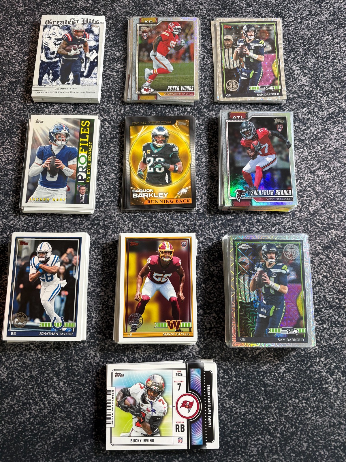 2026 Topps Football,6 CARD MINIMUM,Inserts-75th anni+more,20% off free ship !!