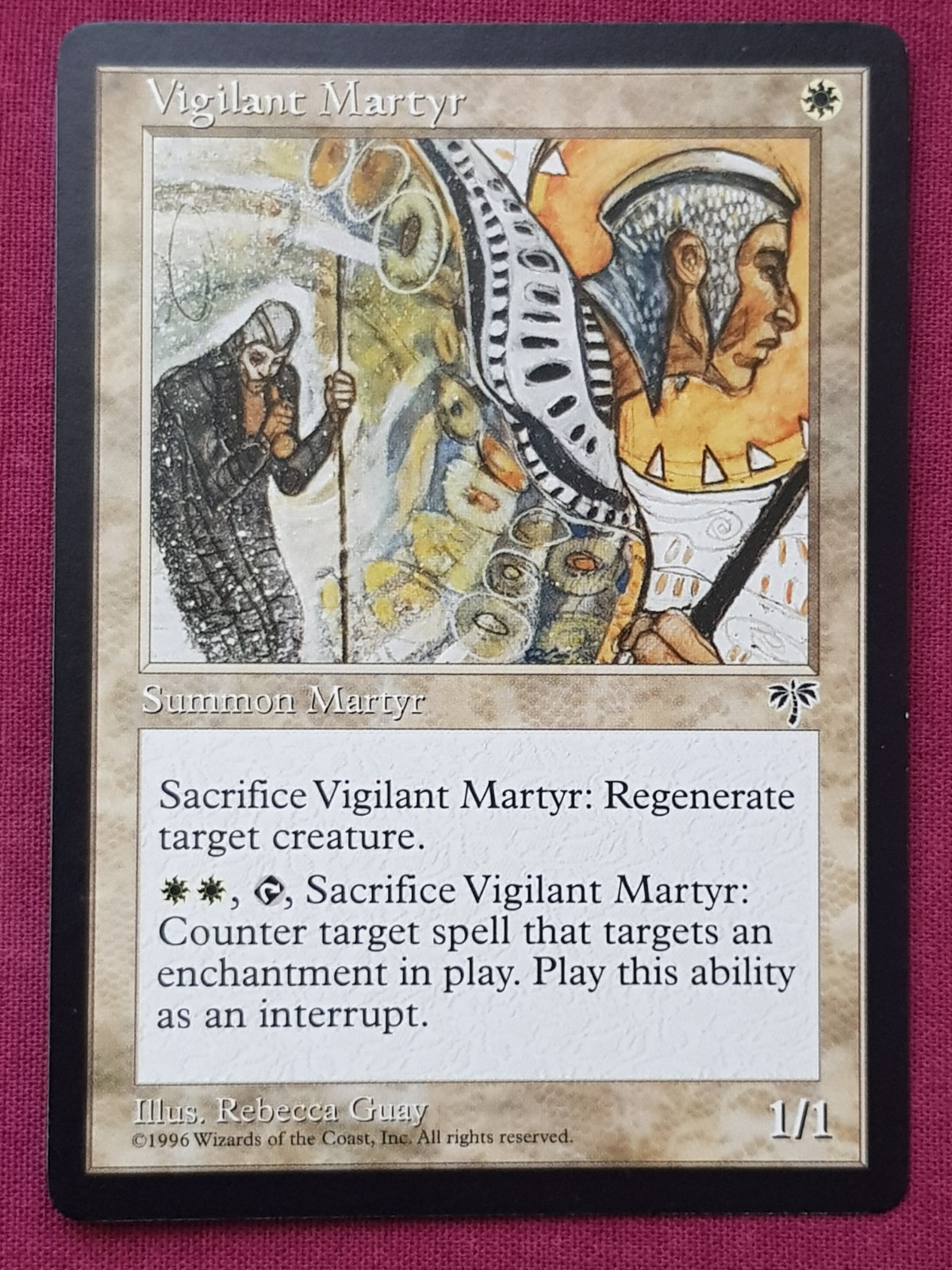 Magic The Gathering MIRAGE VIGILANT MARTYR white card MTG