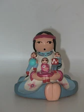 Whitefeather Studios Woman w/ Dolls - Hand Painted - Native American Flavor