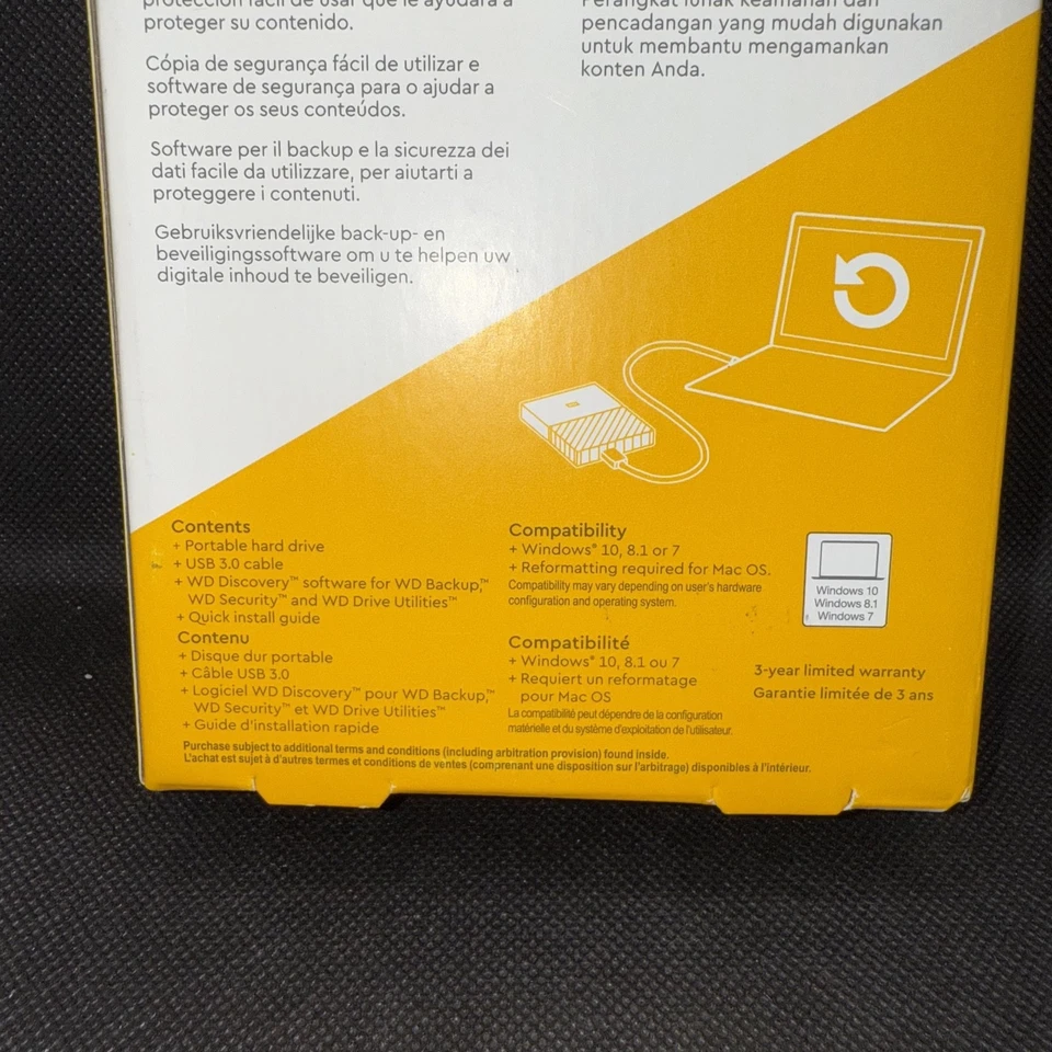 WD My Passport 2TB Portable External Hard Drive - Blue - Image 3 of 4