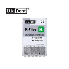 Diadent Dental Root Canal Endo K-file Stainless Steel 21mm All sizes (6ea/pkg)