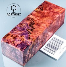 2729 Poplar Burl | 120x40x30 | Handle Block Stabilized | ACRYWOOD | Knife Handle